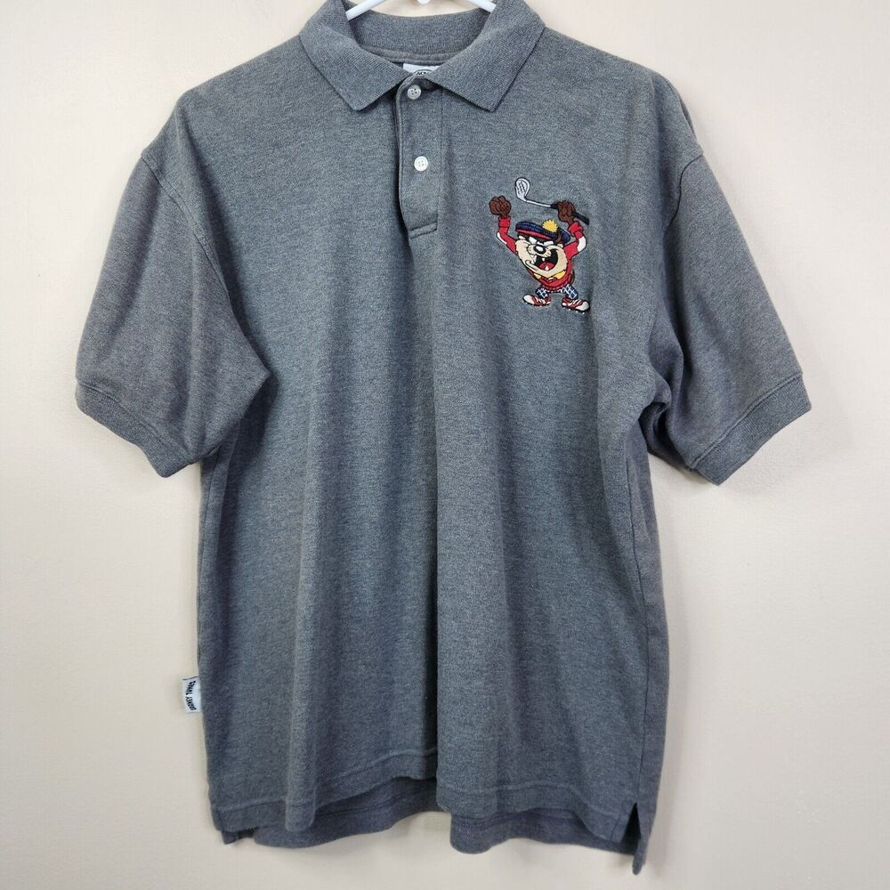 Vintage 1994 Acme Clothing Embroidered Tasmanian Devil Polo Shirt Medium